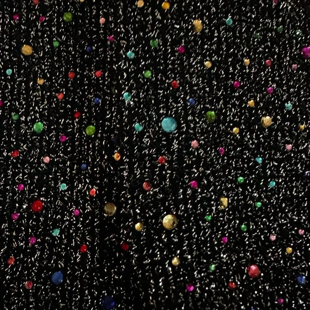 Diamond shimmering multicolored rhinestones pantyhose stocking tights